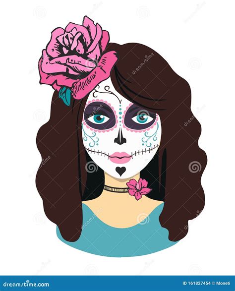 Day Of The Dead Girl Female Character With Mexican Catrina Makeup