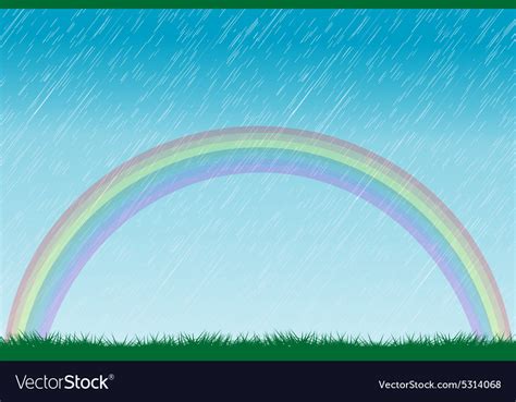 Rain And Rainbow Royalty Free Vector Image Vectorstock