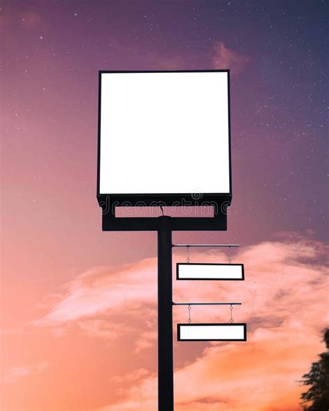 Square Billboard Isolated On Sky Background Stock Image Image Of