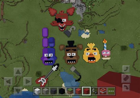 Part 2 To The Fnaf Minecraft Pixel Art Added Foxy And Some Accessories