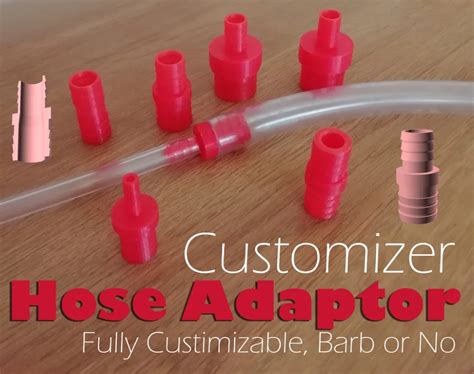 Hose Connector Customizer By Paultibble Thingiverse 3d Printing