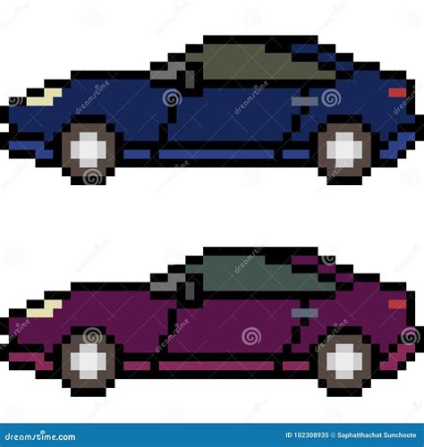 Vector Pixel Art Car Stock Vector Illustration Of Isolated 102308935