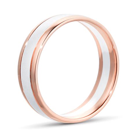 Goldsmiths 9ct White Gold And Rose Gold Two Tone Wedding Ring Tc3330 6