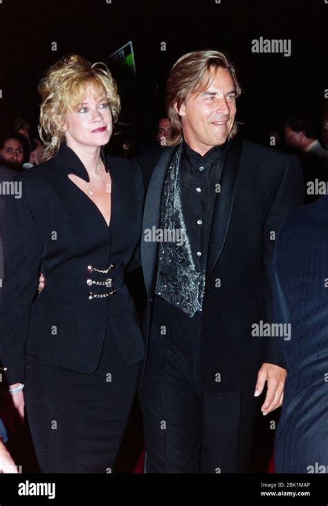 Los Angeles Ca September 71990 Actress Melanie Griffith And Husband Actor Don Johnson At Aids