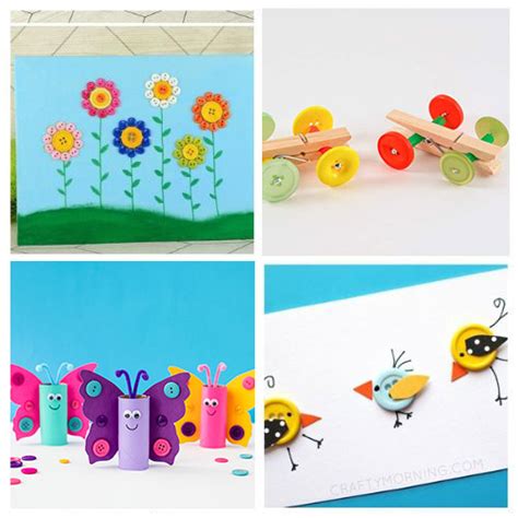 24 Fun Button Crafts For Kids Easy Crafts For Various Seasons Holidays