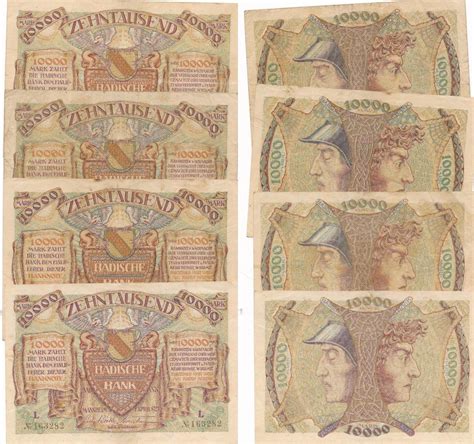 Die kiveyt türk bank kommt nach deutschland hat sie gute angebote parat? Mannheim 10 Tausend Mark 1923 4 Banknoten der Badischen ...
