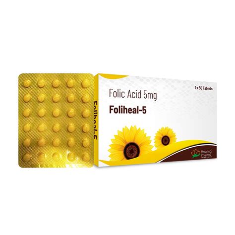 Foliheal Tab Folic Acid 5mg 30 Tablets Healingpharma Co