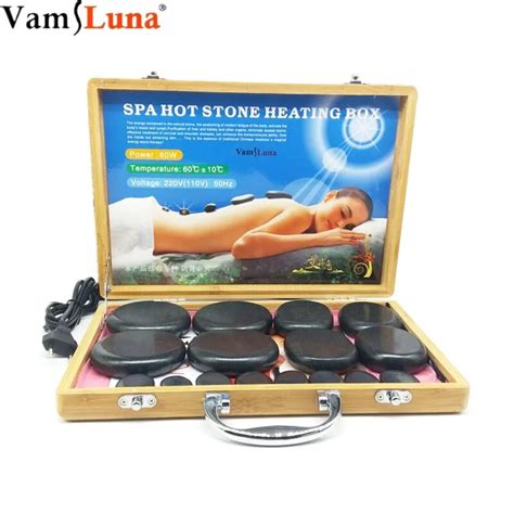 Conjunto Profissional De Pedra Quente Para Massagem Kit Com Pedra