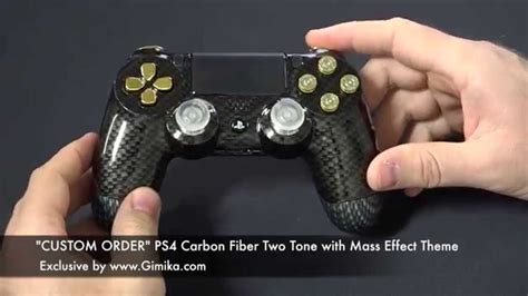 Ps4 Carbon Fiber Mass Effect Theme Custom Controller By