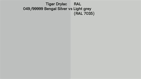 Tiger Drylac 049 99999 Bengal Silver Vs RAL Light Grey RAL 7035 Side