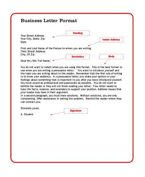 sample business letters   ms word