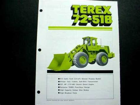 Terex 72 31b And 72 51b Wheel Loader Literature Ebay