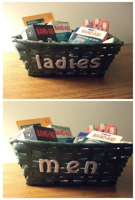 Planning a wedding and looking for ideas for what to put in your bathroom basket? Wedding Day Emergency Kit Bathroom Baskets 24+ Super Ideas ...