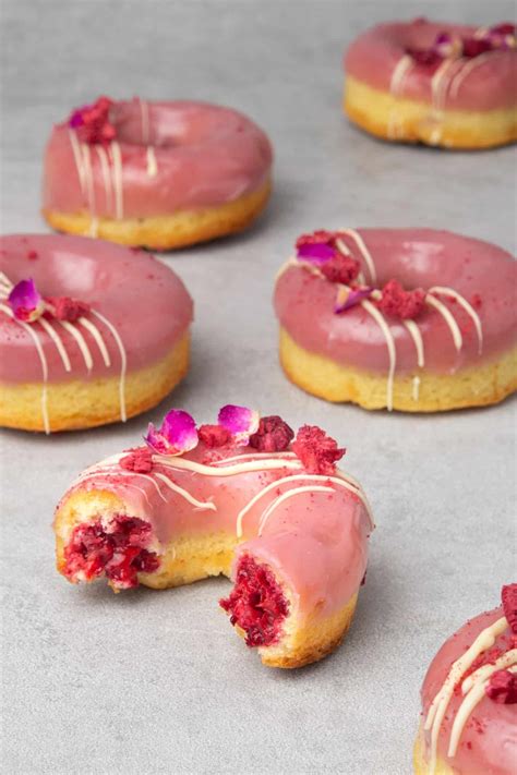 Baked Raspberry Donuts With Raspberry Glaze Spatula Desserts