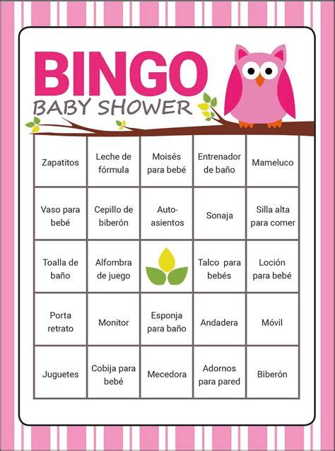 Búhos Bingo Baby Shower Unisex Juegos Baby Shower Niño Boy Baby