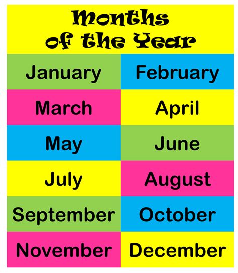 Months Of The Year Clipart Best