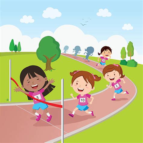 Children Running Clip Art Vector Images And Illustrations Istock