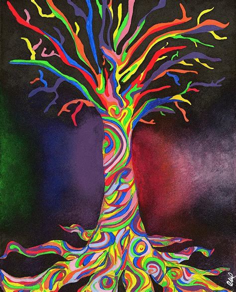 Trippy Tree Painting By Natalie Lue Pixels