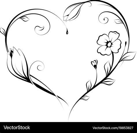Floral Heart Shape Design Royalty Free Vector Image