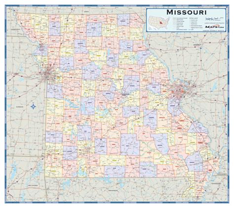 Missouri Counties Wall Map By Mapsales