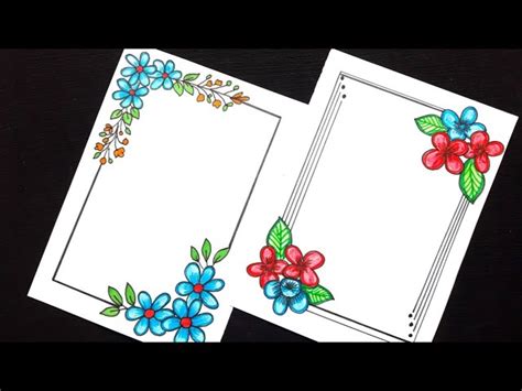 Simple Flower Border Designs For Projects Tutorial Pics