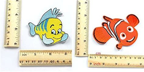 2pcs Little Mermaid Flounder And Nemo Embroidered Ironsew On Patch Cloth