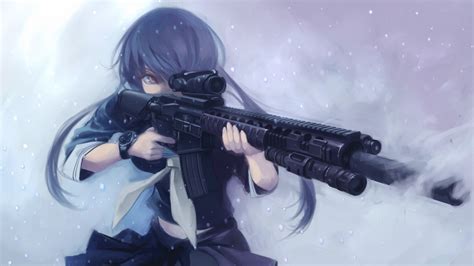 This collection presents the theme of girls with guns. 28 Anime Girls with Guns Wallpapers - Wallpaperboat