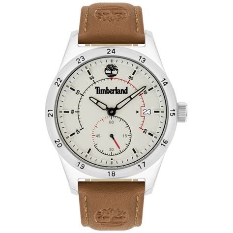 Timberland Men S Watch Timberland Quartz Movement Mens Watch With A Brown Leather Strap And All