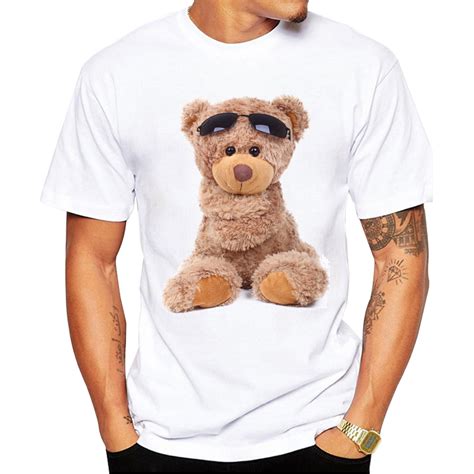 2018 Latest Popular Printing Design Teddy Bear Summer T Shirt Cool Men