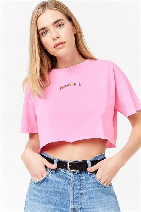 Emotional Graphic Tee Crop Top Tshirt Outfits Crop Top Outfits