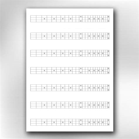 A4 Printable Bass Guitar Blank Fretboard Chart Diagrams Etsy