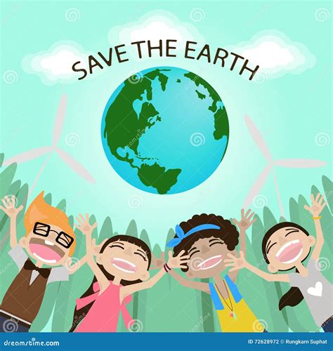 Save The Earth Earth Dayhugging The Globe Funny Cartoon Character