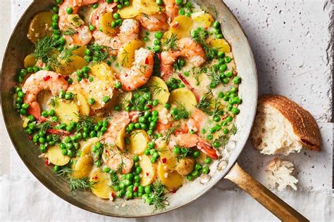 Buttery Shrimp With Peas And Potatoes Food And Wine