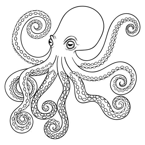 Octopus cartoon animals coloring pages for kids printable free. 37 Best Adults Coloring Pages - Updated 2018