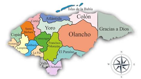Departamentos de Honduras y sus cabeceras división política del país y