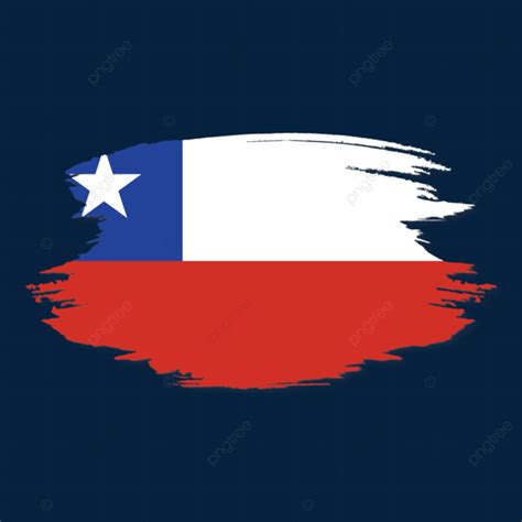 Chile Flag With Brush Stroke Vector Chile Chile Flag Chile National