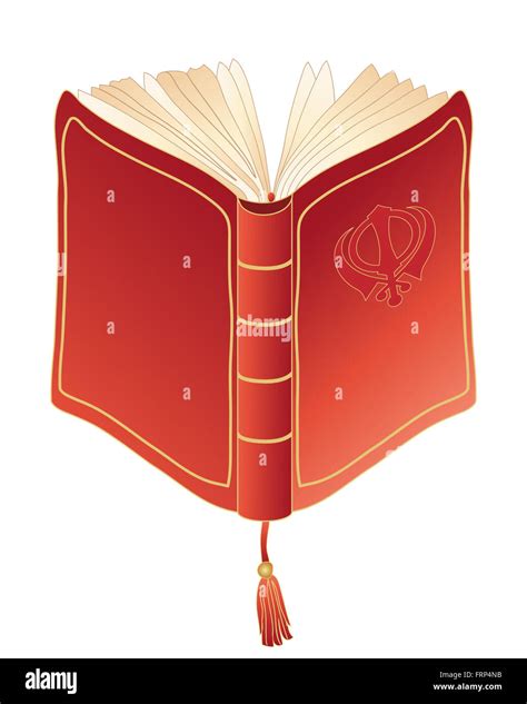 An Illustration Of A Sikh Red Prayer Book With Passages From The Guru
