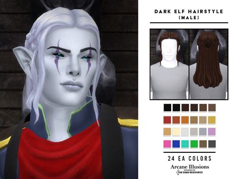 The Sims Resource Arcane Illusions Dark Elf Hairstyle Male