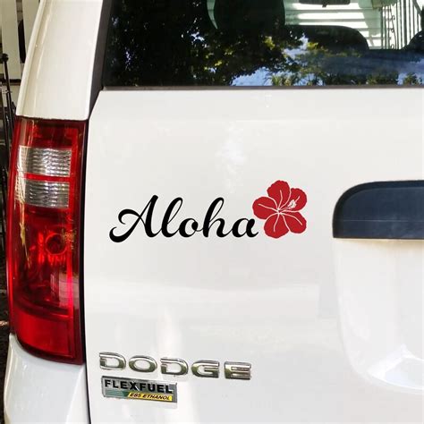Aloha Hibiscus Flower Hawaiian Car Decal Sticker Etsy