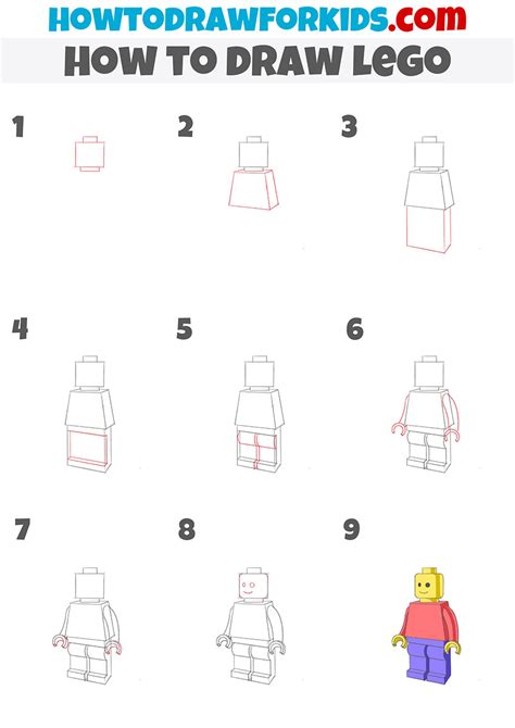 How To Draw Lego Easy Drawing Tutorial For Kids