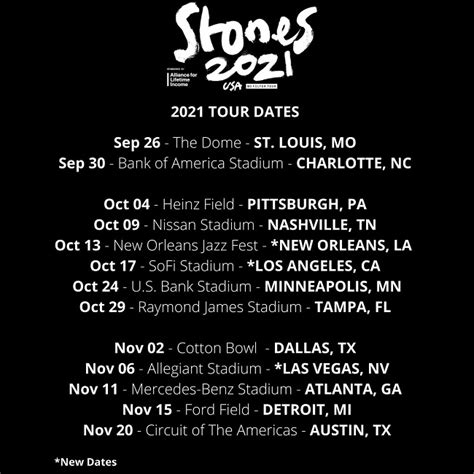 The Rolling Stones 2021 Tourdatestickets St Louis Nashville