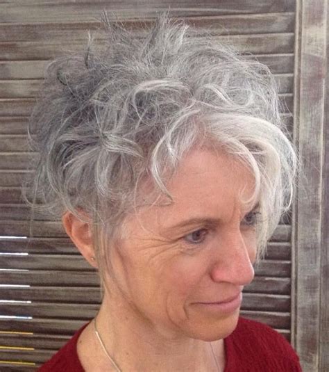 How do you style short white hair? Airy Messy Gray Hairstyle For Shorter Hair | Gorgeous gray ...