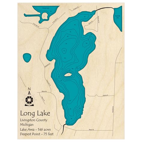 Long Lake 3d Custom Wood Map Lake Art Llc