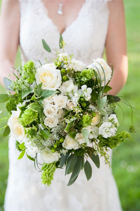 Lush Natural White Rose Bridal Bouquet