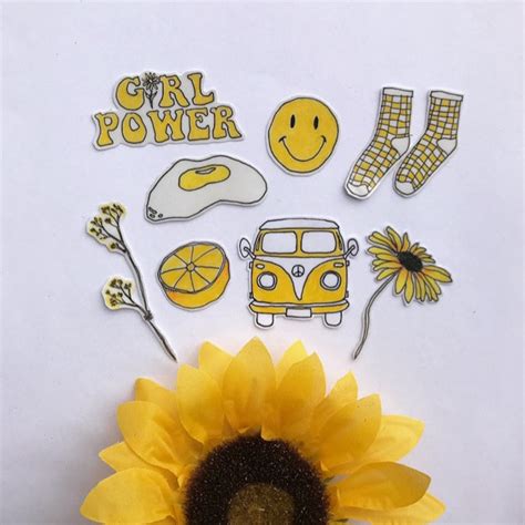 Yellow Aesthetic Printable Sticker Pack