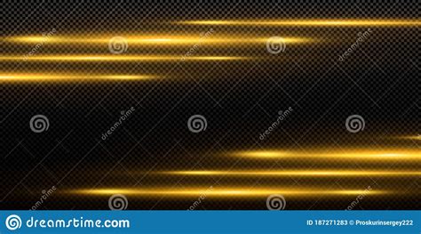 Luminous Line With Sparks Golden Color Vector Illustration Stock
