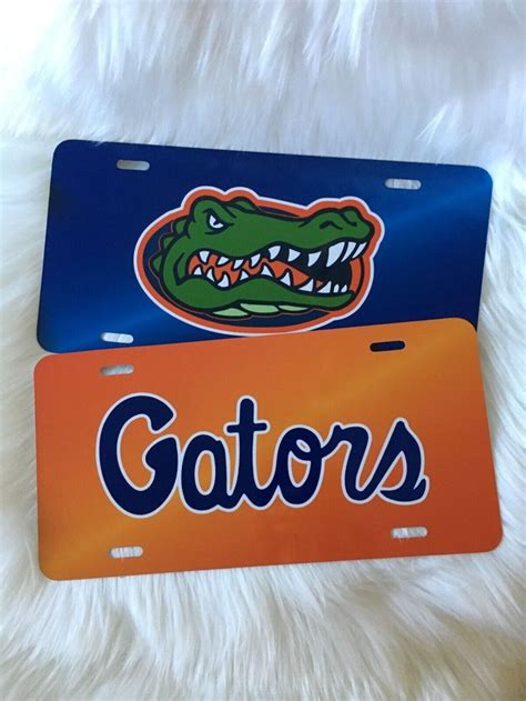 Florida Gators Orange Blue Gator Logo License Plate Gator Logo