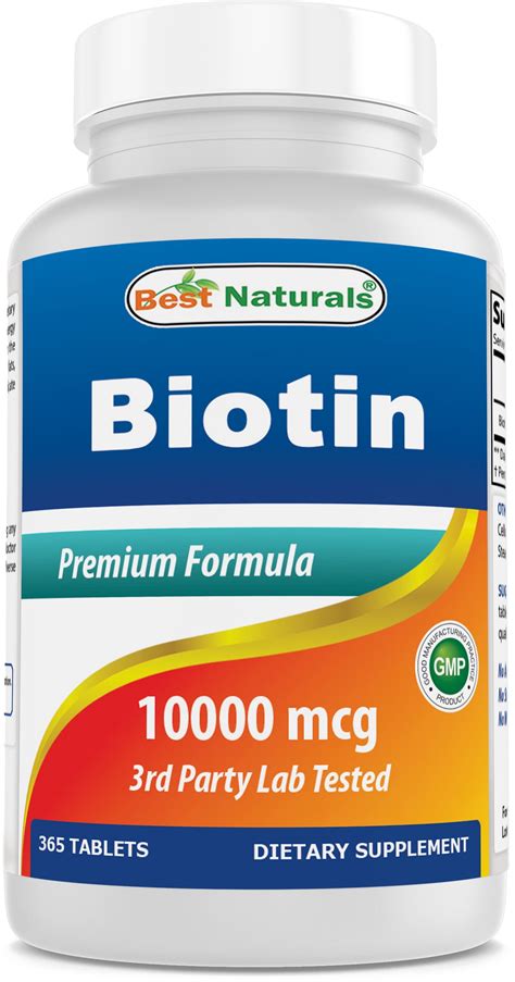 Best Naturals Biotin Also Called Vitamin B7 10000 Mcg 365 Days