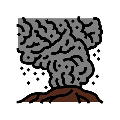 Ash Cloud Volcano Color Icon Vector Illustration 21705715 Vector Art At