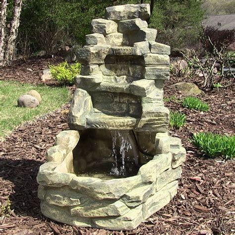 Water Fountain Stone Falls For Outdoor Patio Backyard Or